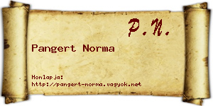 Pangert Norma névjegykártya